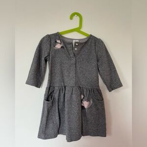 Janie and Jack dress flannel gray girls